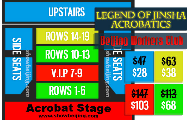Legend of Jinsha Seat Map & Price List